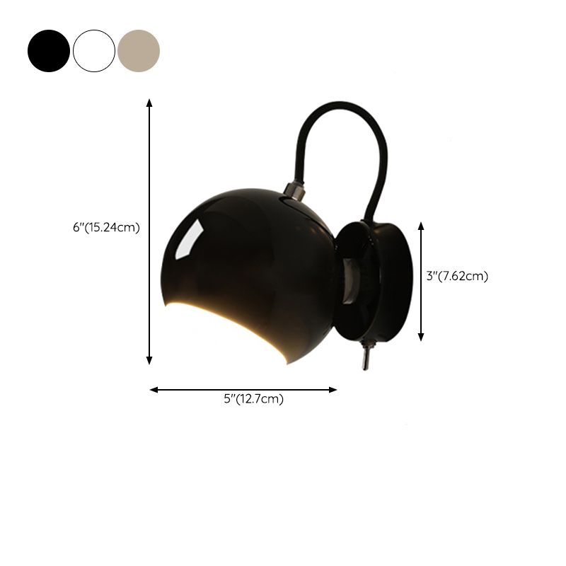 Metal Dome Shape Wall Sconce Modern Style 1 Light Wall Light Sconce