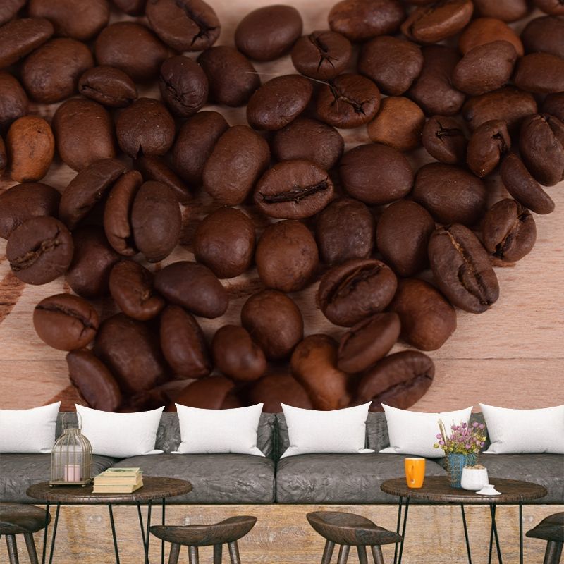 Aromatic Coffee Beans Mural Decal for Coffee Shop Water Resistant, Made to Measure