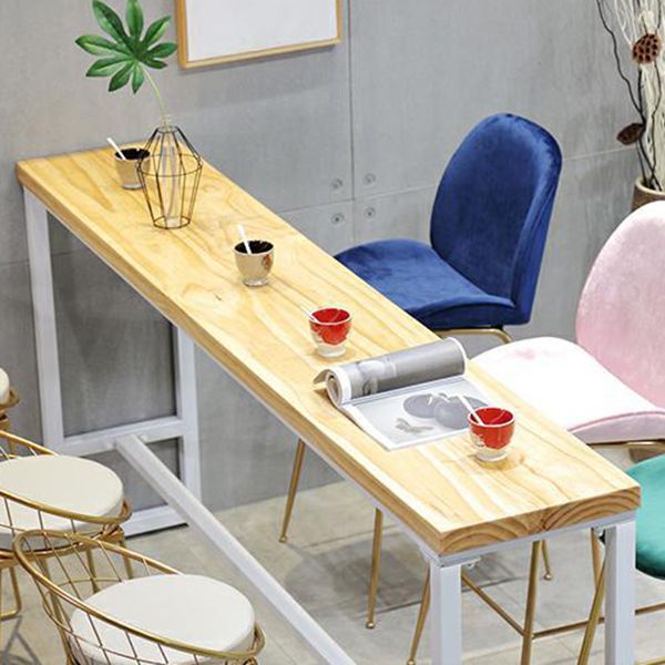 Iron and Wood Rectangular Table Modern Minimalist Home Bar Table