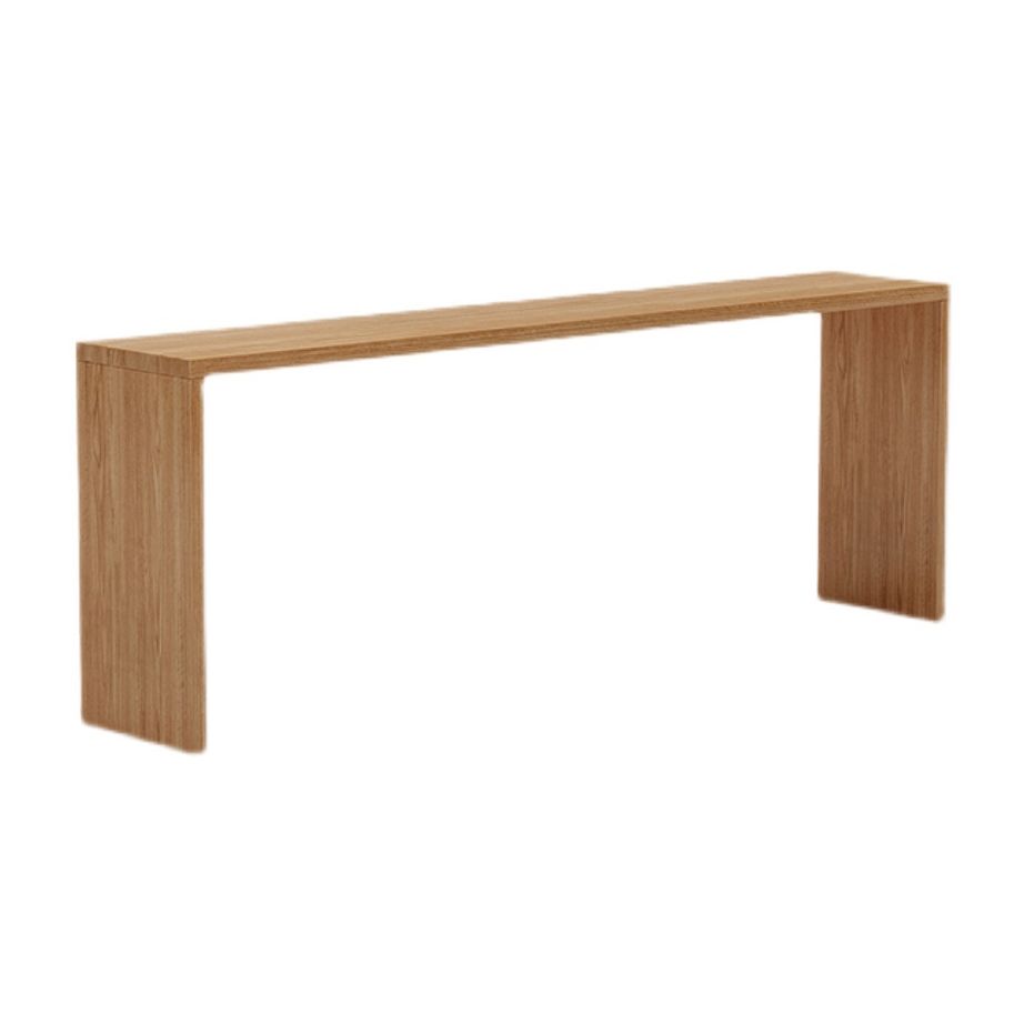 Modern Pine Wood Bar Dining Table Rectangle Indoor Bistro Table with Shelf