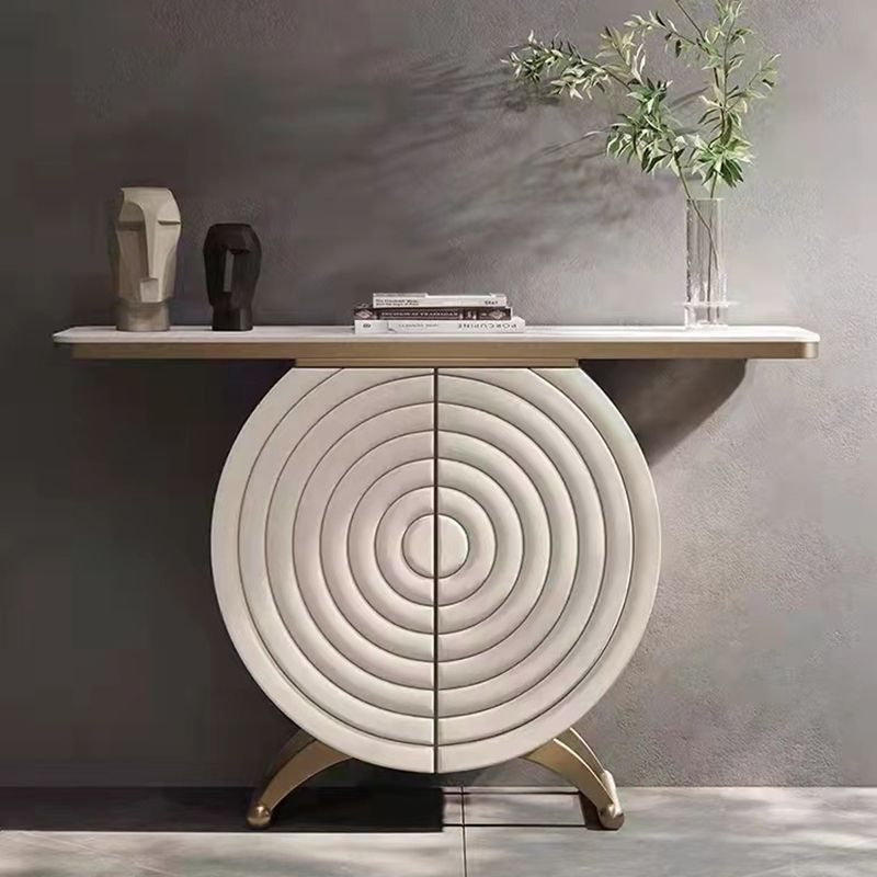 Solid Wood Contemporary White Accent Cabinet for Living Room