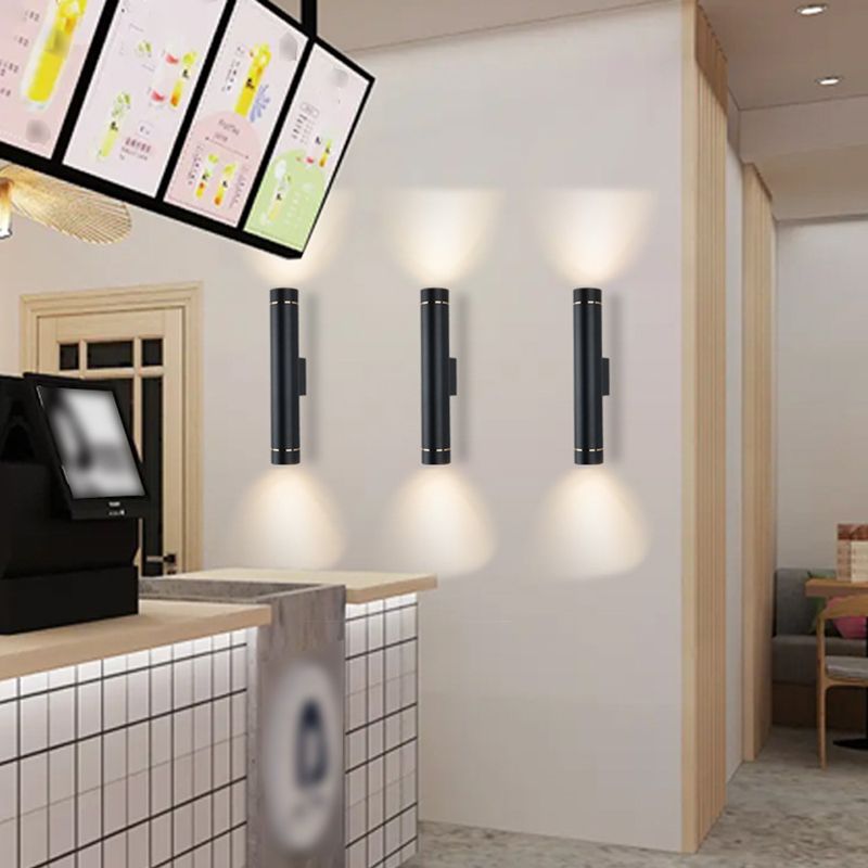 2 Lights Cylinder Wall Lights Modern Style Metal Wall Lighting Fixtures