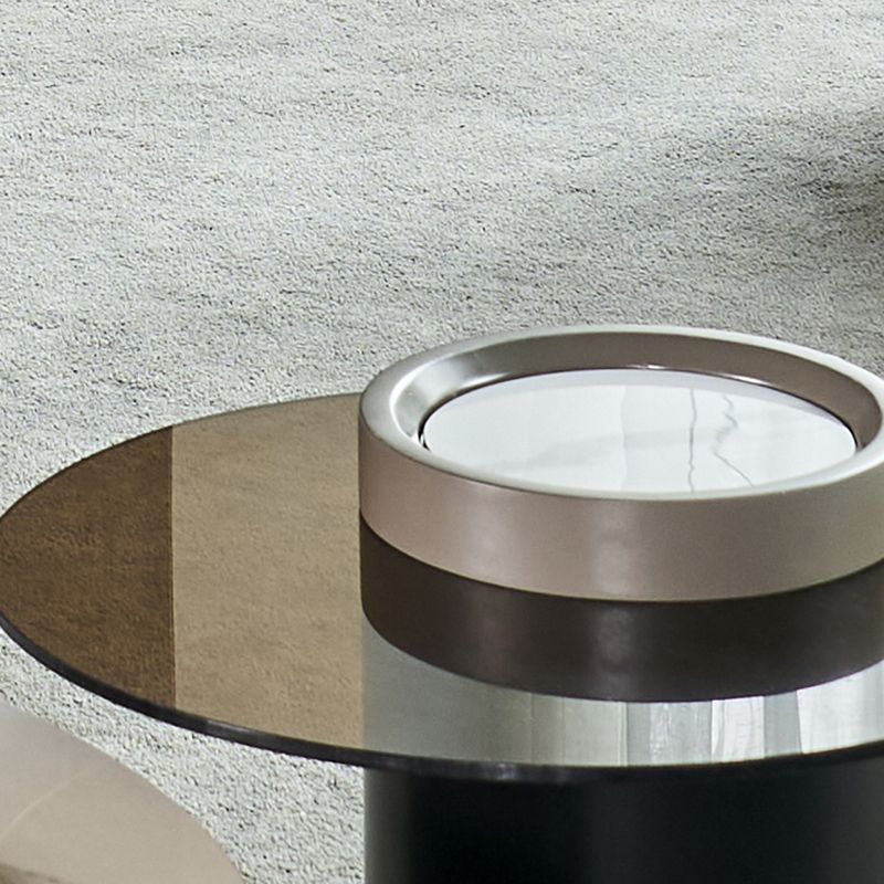 White Slate Bedroom Rectangle and Round Modern Coffee Or End Table with Storage