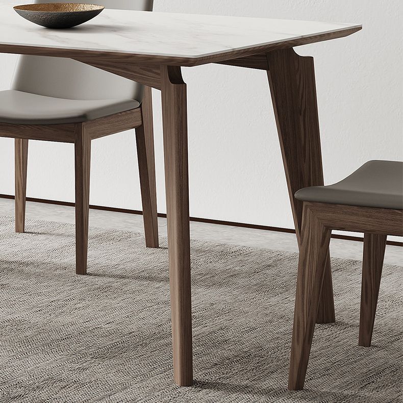 Midden-eeuwse rechthoekige vorm tafel gesinterde stenen eettafel voor keuken