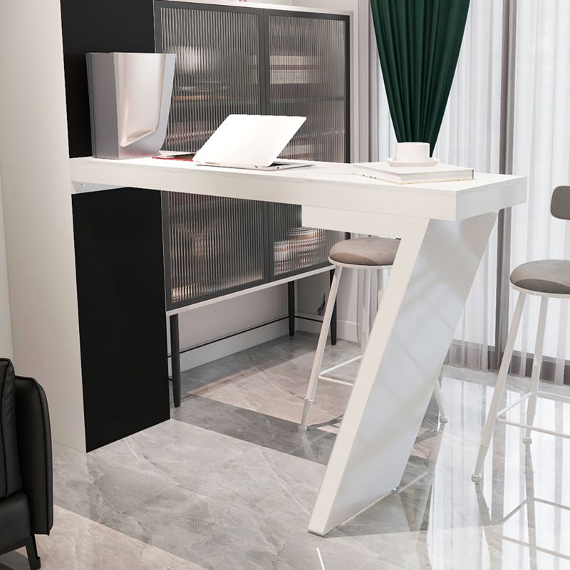 Contemporary Style Bar Table Rectangle Stone Bistro Bar Desk