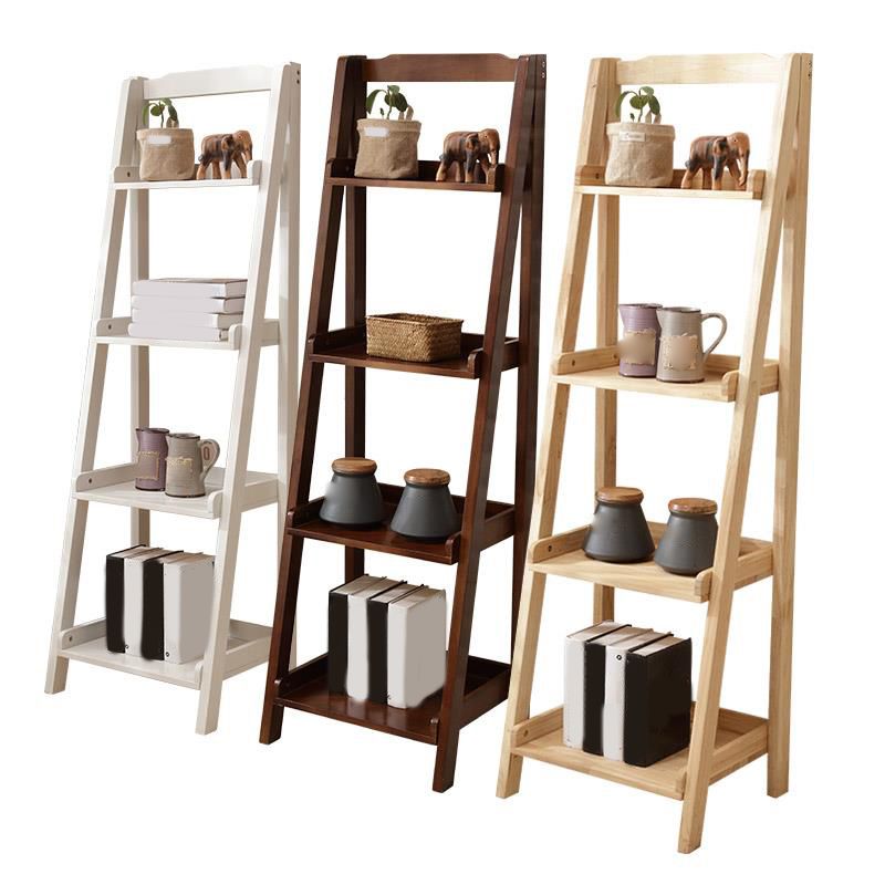 Contemporary Shelves Included Bookshelf Wooden Ladder Bookcase