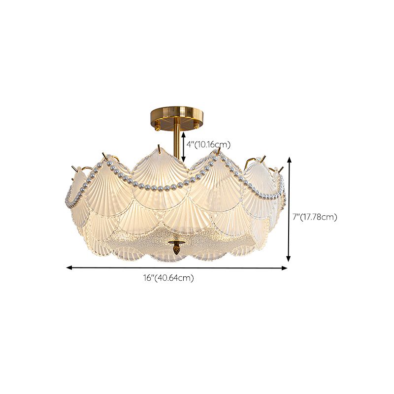 Nordic Ceiling Light Glass Flush Mount Light Fixture for Bedroom