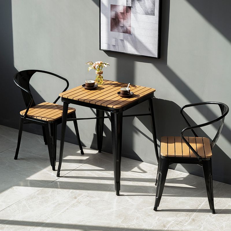 1/3/5 PCS Metal Industrial Dinette Ensemble avec ensemble de restauration en bois fabriqué