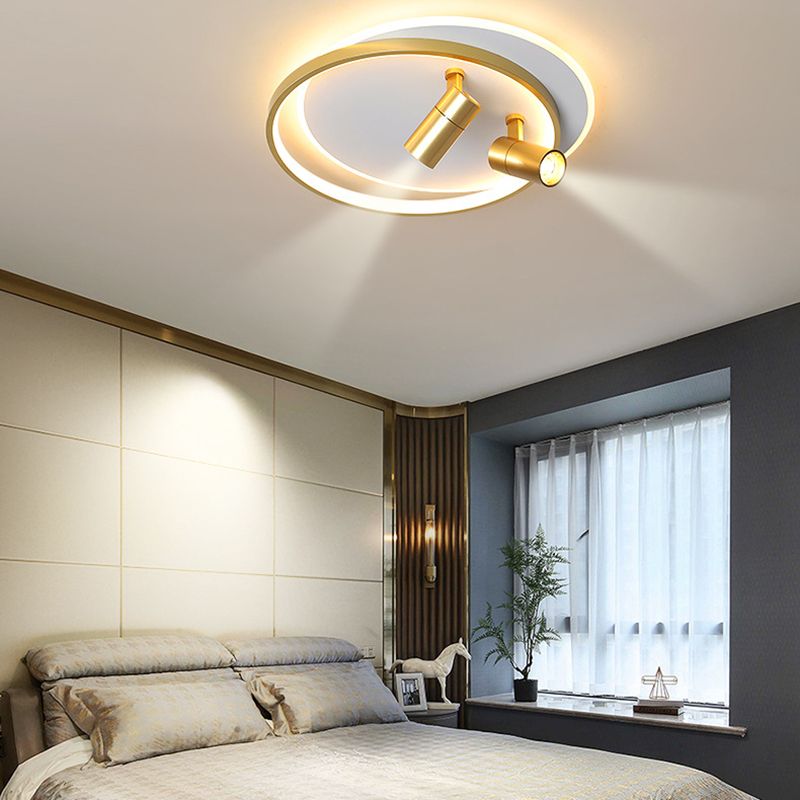 Plafonnier LED circulaire en fer laqué, montage encastré d'intérieur en acrylique de Style artistique moderne