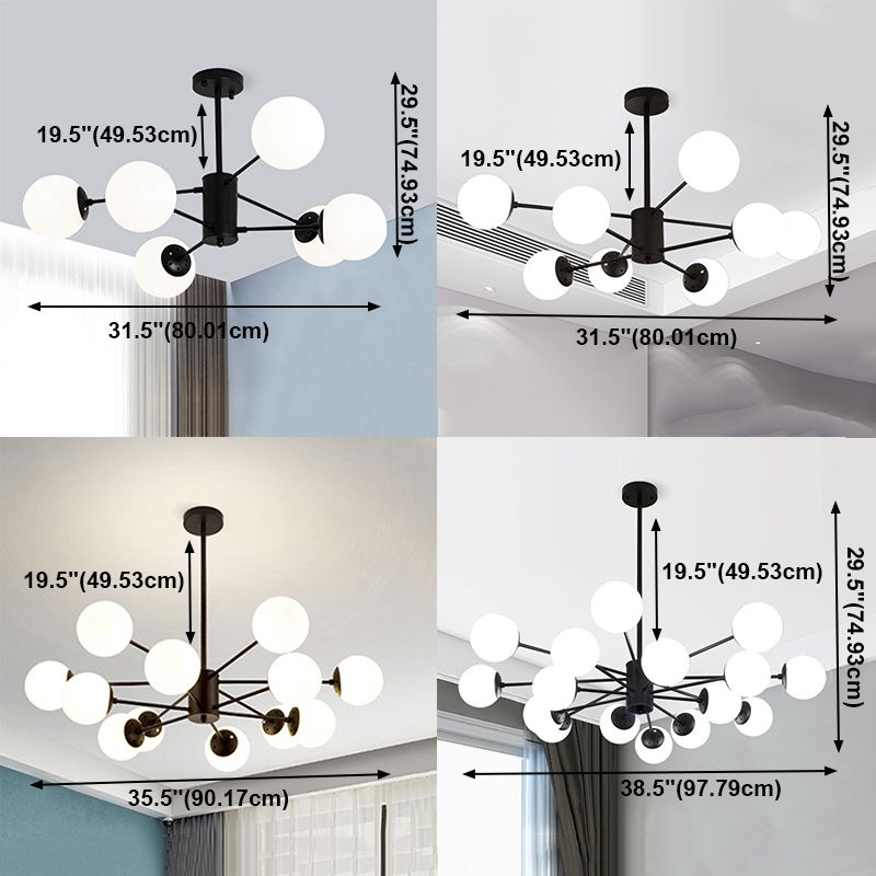 Contemporary Hanging Light Fixtures Spherical Iron Ceiling Light for Living Room