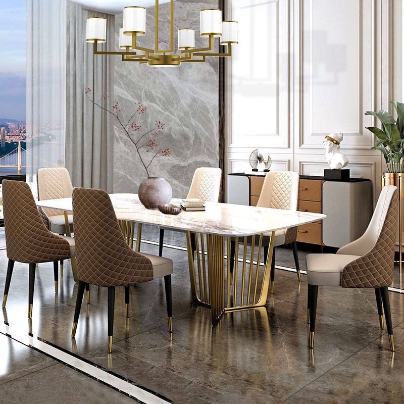 Luxury Sintered Stone Top Dining Set Rectangle 1/4/5/7/9 Pieces Dining Room Table Set
