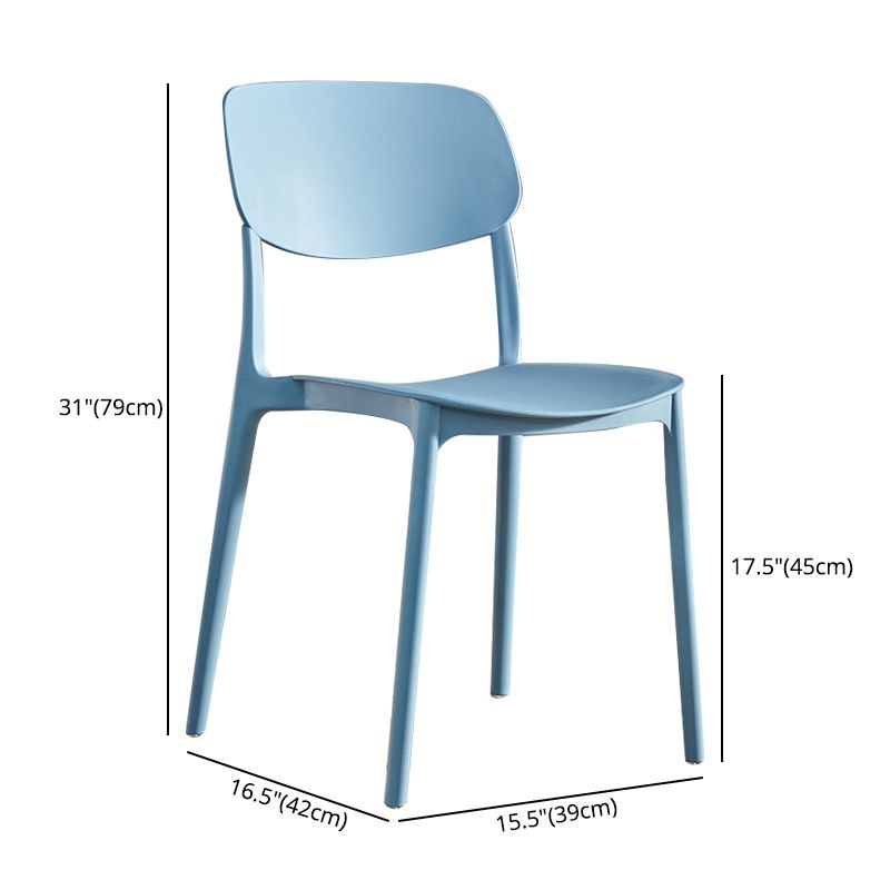 Contemporary Plastic Dining Chair Open Back Dining Side Chair for Kitchen