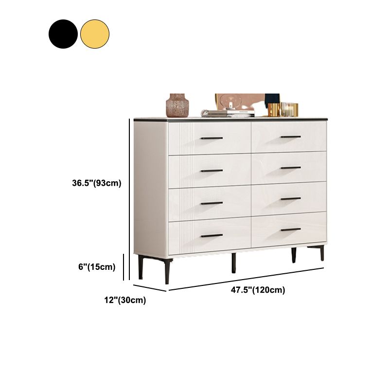11.81" Wide Accent Chest White Contemporary Chest with Drawers