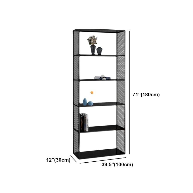 Industrial Metal Bookshelf Iron Open Back Bookcase for Office