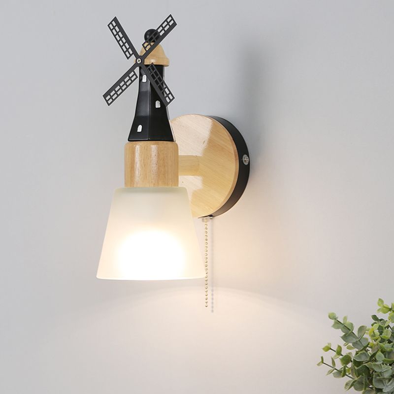 Nordic Style Wall Mount Light Windmill Shape Wall Lamp for Children's Room