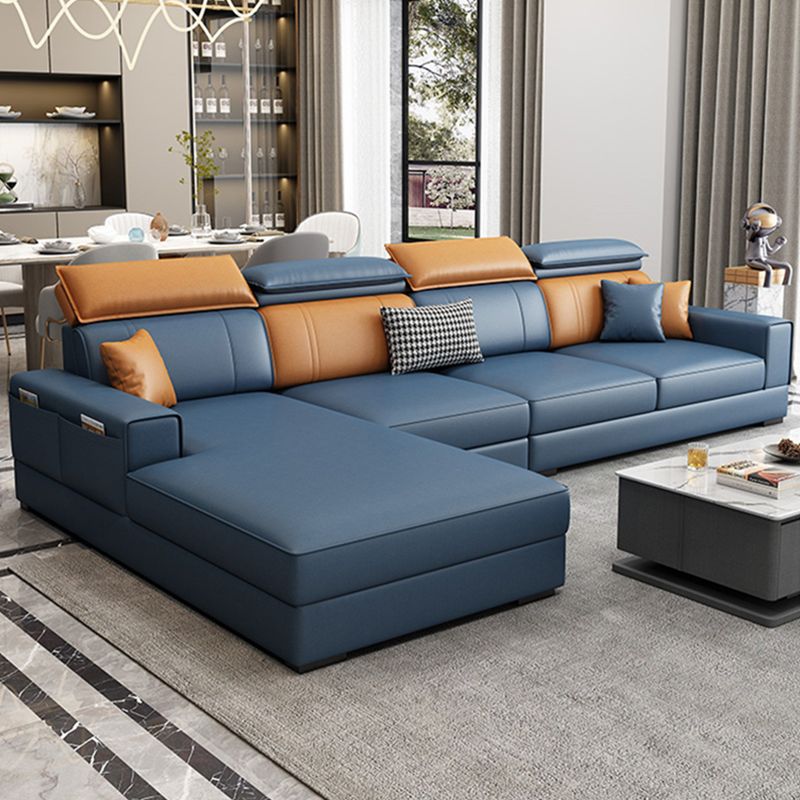 Nordic Cushions Recessed Arm Faux Leather Stationary with Storage Seating