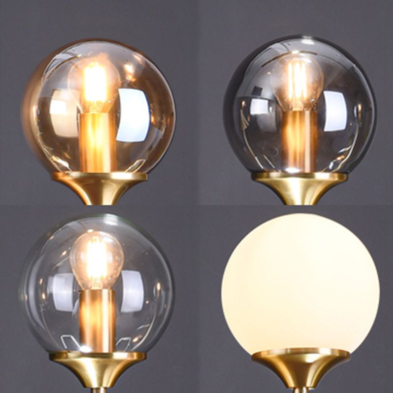 Modern Style Globe Shape Island Pendants 6 Lights Glass Pendant Lights for Dining Room