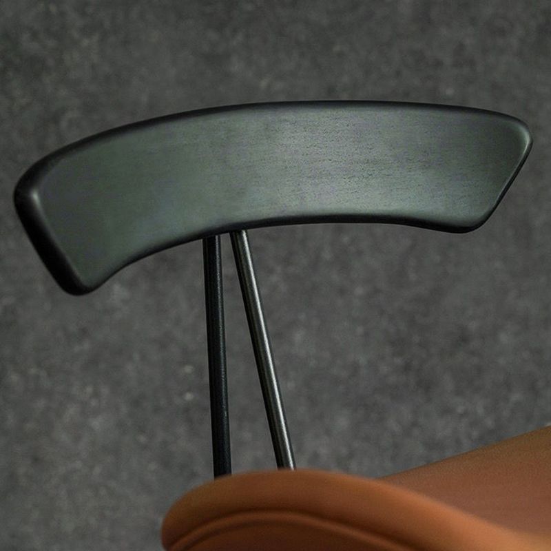 Taburete de bar contemporáneo de piel sintética de 39" con base de metal