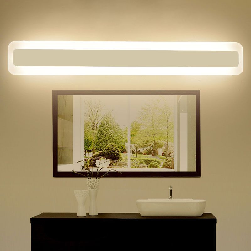 White Strip Mirror Light Nordic Style Metal LED Wall Sconce for Bathroom