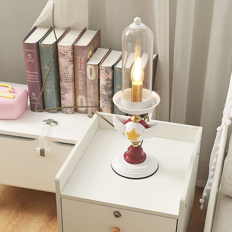 Sailor Moon Wand Lectura de lectura de metal Luminidad 1 Bulbo Lámpara de mesa blanca para la cama