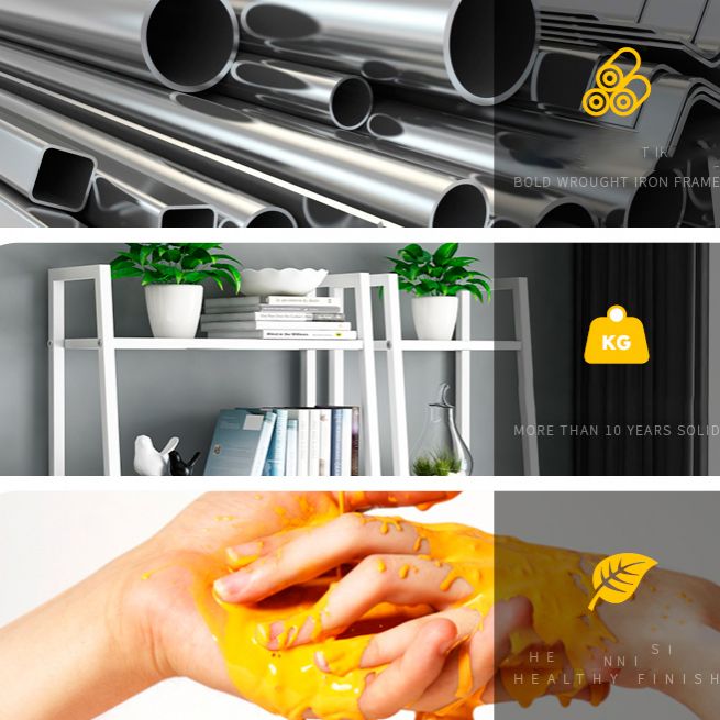 13.7" W Ladder Bookcase Open Storage Metal Bookshelf with Shelves