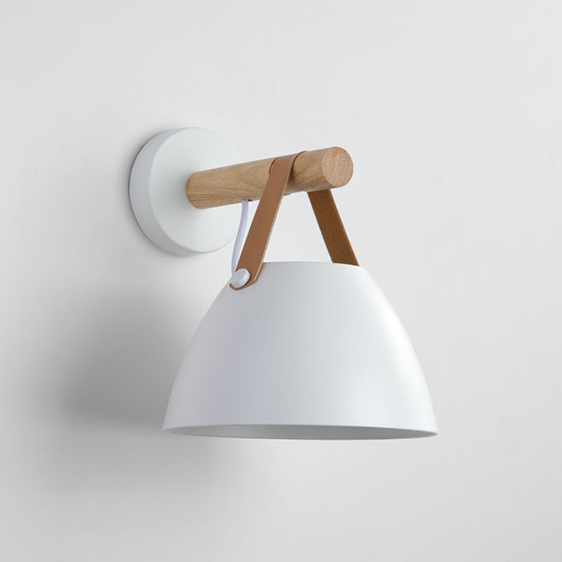 Cone Shape Metal Wall Light Industrial Style 1-Light Wall Light Sconce in White