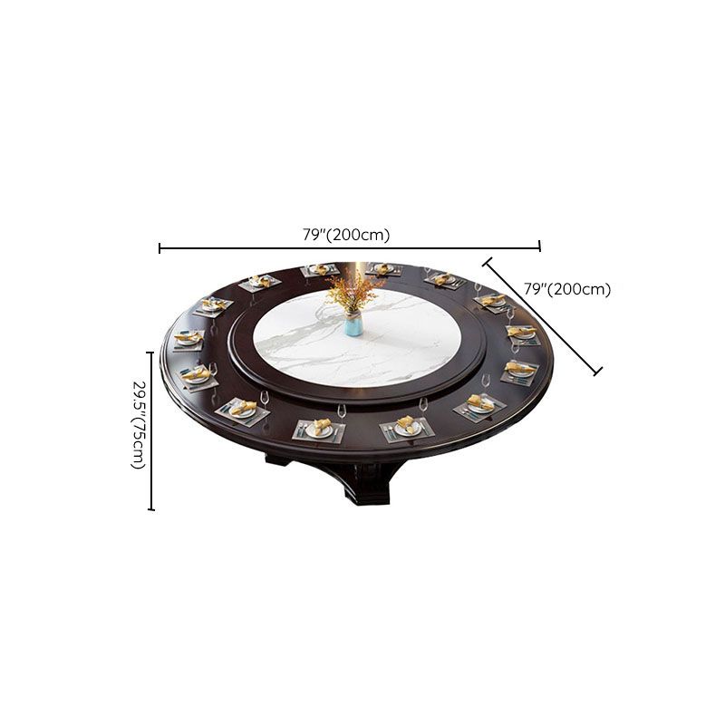 Solid Wood Pedestal Dining Table Tradition Turntable Kitchen Table