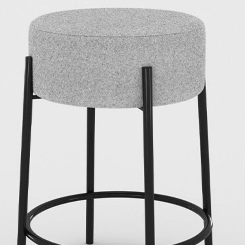 Modern Armless Backless Counter Stool Iron Cafe Bar Stool with Cushion and Pedal