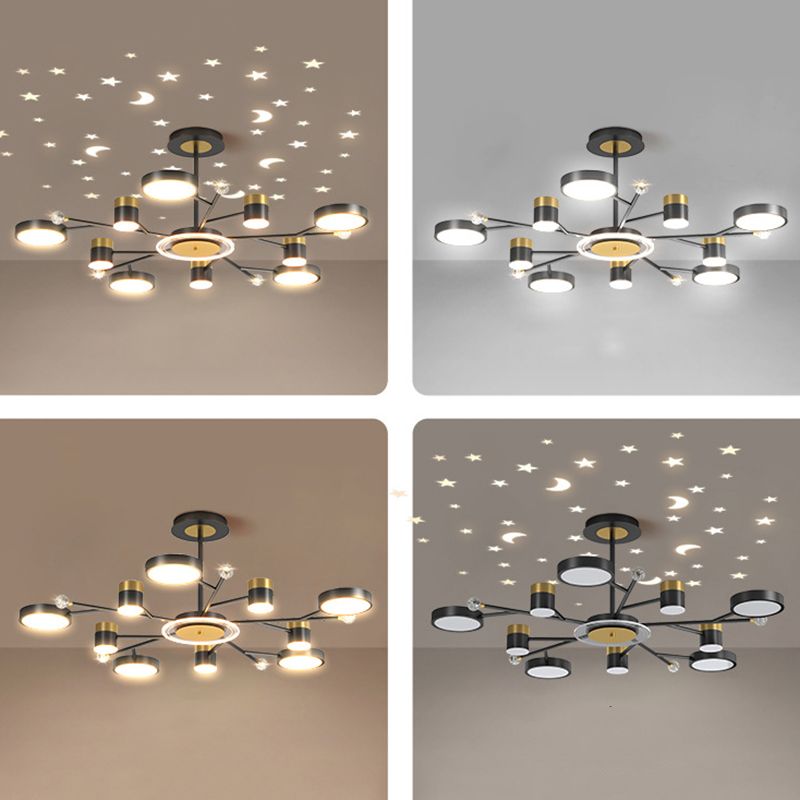 Black acrylique suspension suspension des lampes suspendues contemporaines pour le salon