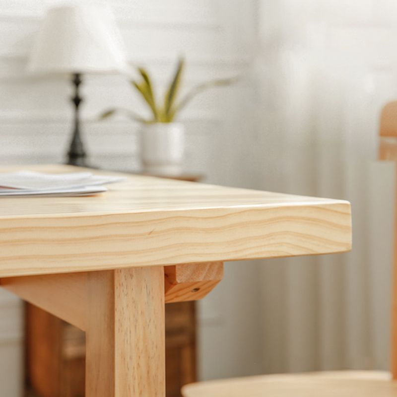Modern Simple Solid Wood Table for Restaurant Rectangle Table with Wood Base