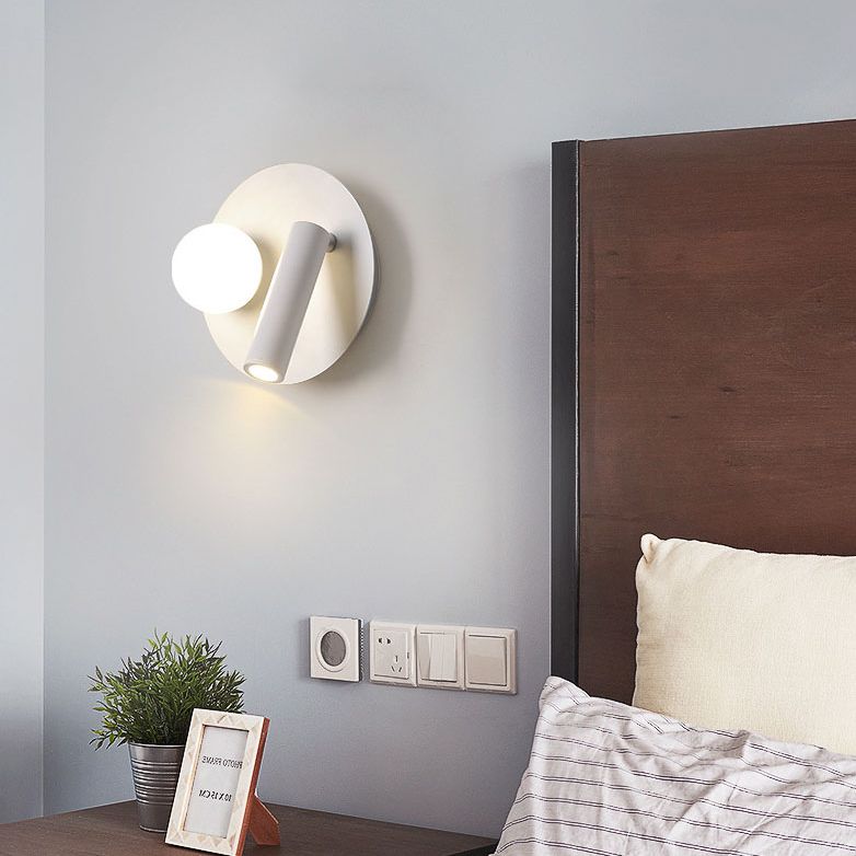 1-Light Minimalisme Acrylique Murce Murce Lampe légère murale blanche pour chambre à coucher