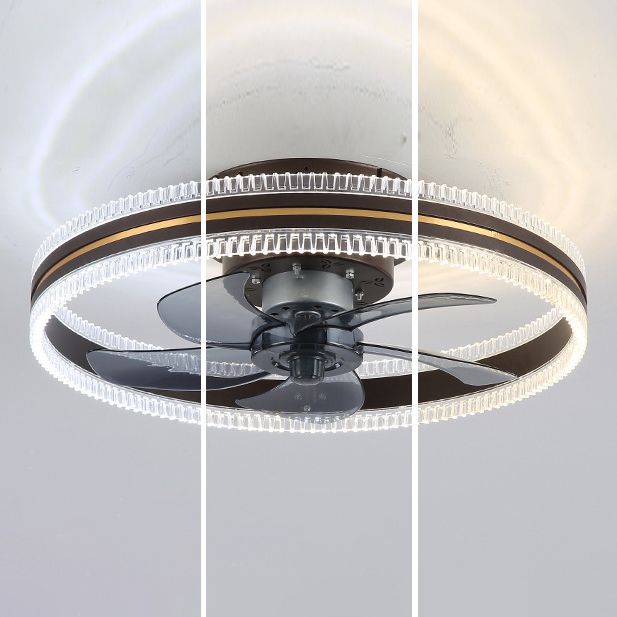 Metal Circle Ceiling Fan Lights Modern Style 2 Light LED Flush Lights