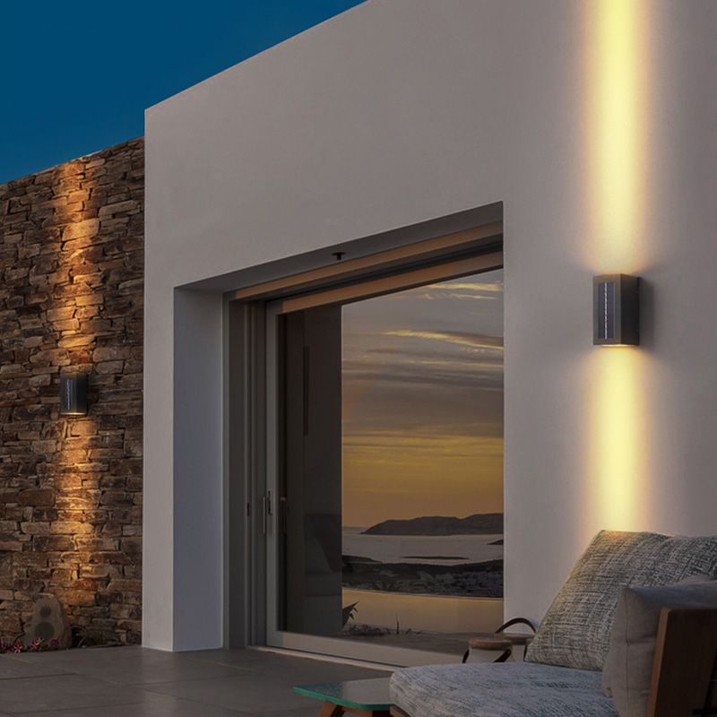 Contemporary Metal Rectangular Wall Sconce Led Wall-washer Light for Outdoor