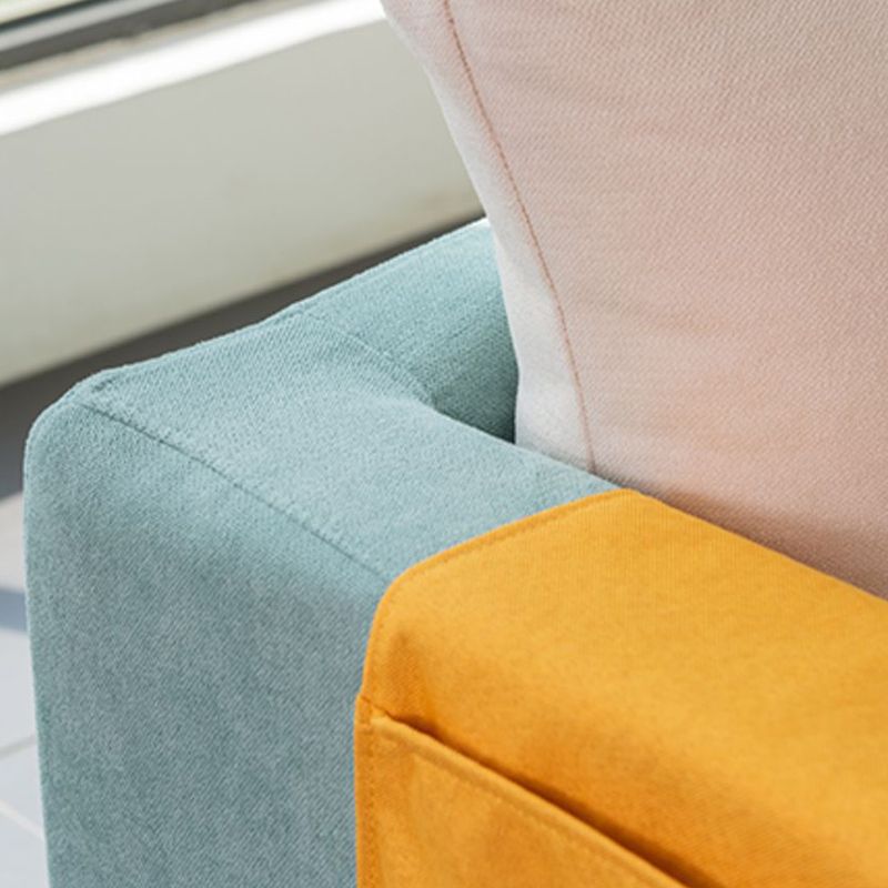 Scandinavian Loose Back Fabric Sofa 30.7" H Square Arm Loveseat