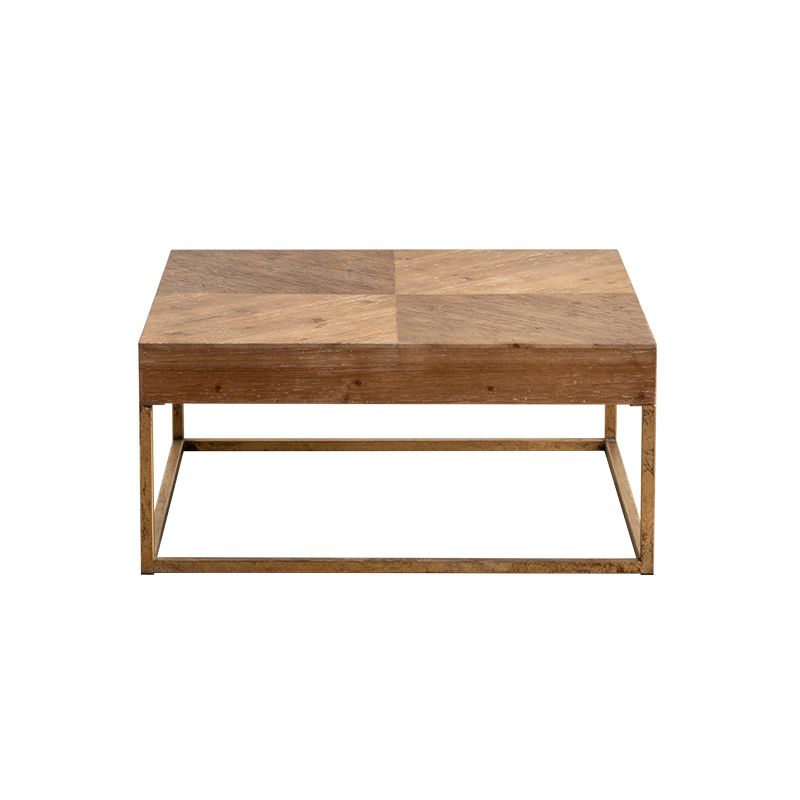 Block Coffee Table Solid Wood Natural Color Coffee Table for Living Room