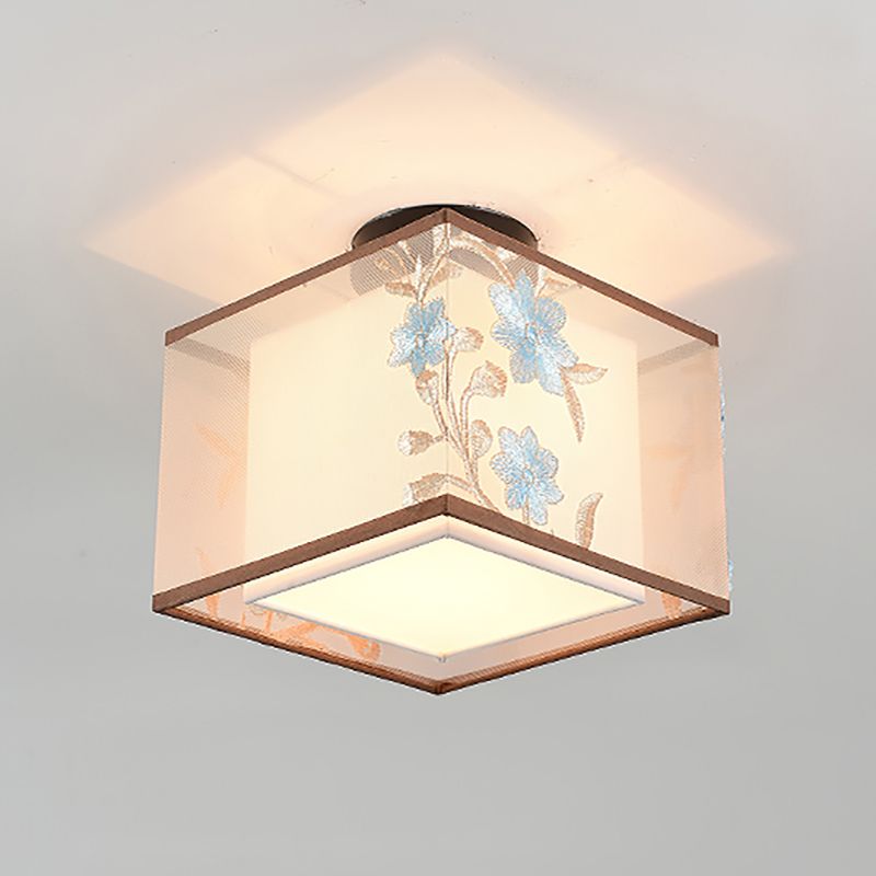 Plafonnier encastré en tissu, plafonnier de Style chinois pour salon