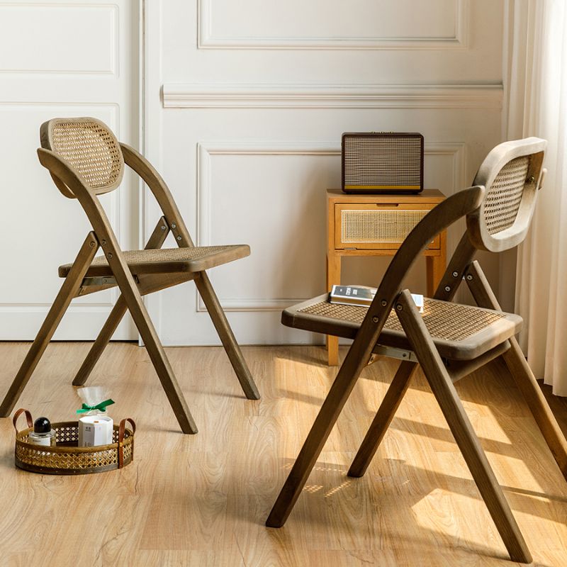 Solid Wood Side Chair Modern Folding Dining Chair for Living Room