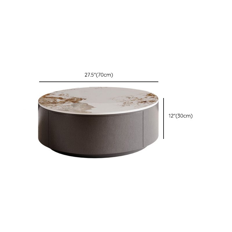 Slate Nesting Coffee Table Set Pedestal Cocktail Table with Drawers