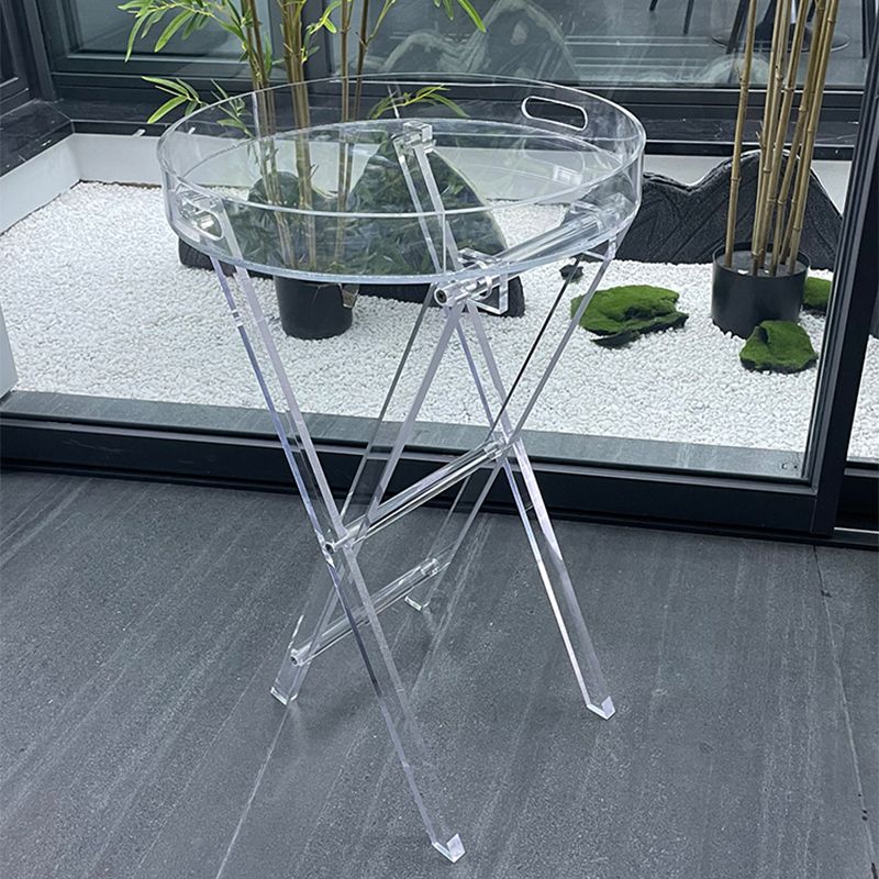 Modern Transparent End Table Round/Rectangular Acrylic Side Table