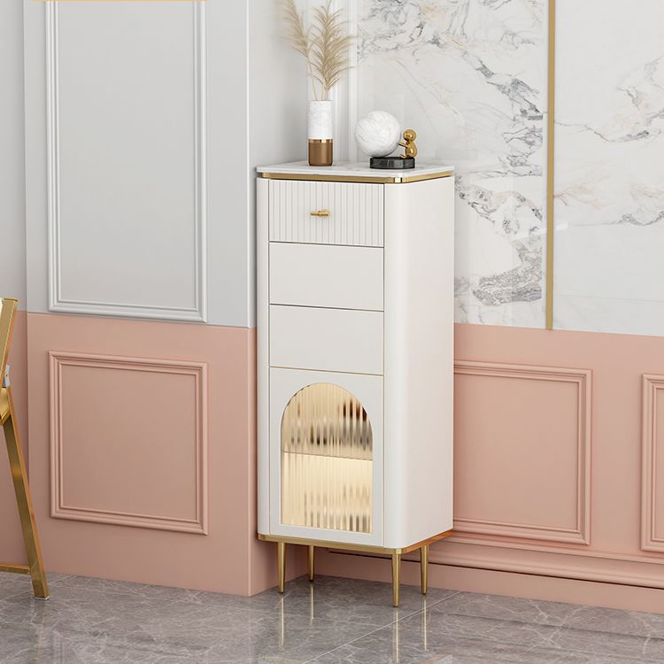 Vertical Modern Style Combo Dresser White Bedroom Storage Chest with Sensor Light