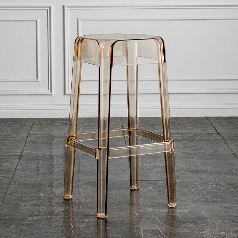 Contemporary Backless Bar-stool Plastic Counter Bar Stool with Plastic Legs for indoor