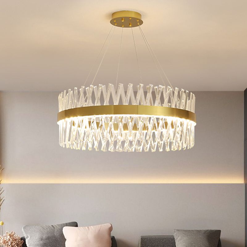 Postmodern Simple Geometric Geometric Light K9 Crystal Strip La luce dell'isola LED in oro