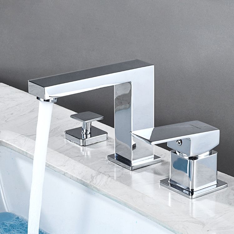 Contemporary Bath Faucet Trim Deck Mounted Low Arc Bathroom Faucet