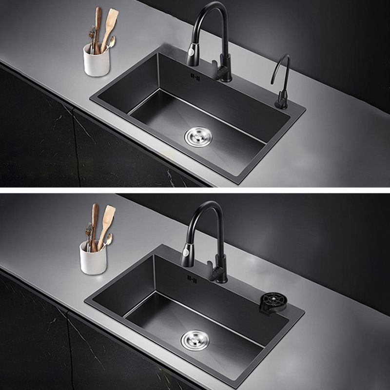 Contemporary Kitchen Sink Stainless Steel 2 Holes Drop-In Kitchen Sink