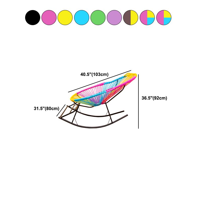 Contemporary Rocking Chair Rattan Wing Chair Back Solid Color Indoor Rocking Chair