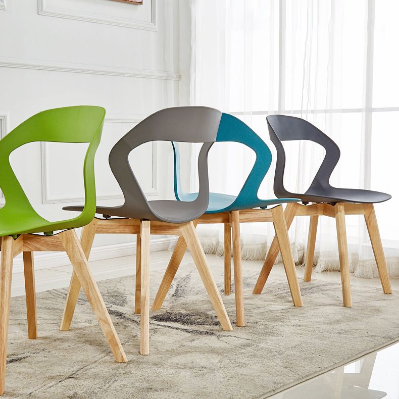 Ensemble de chaises de salle à manger en plastique, chaise d'appoint pour la maison scandinave, intérieur, dossier ouvert