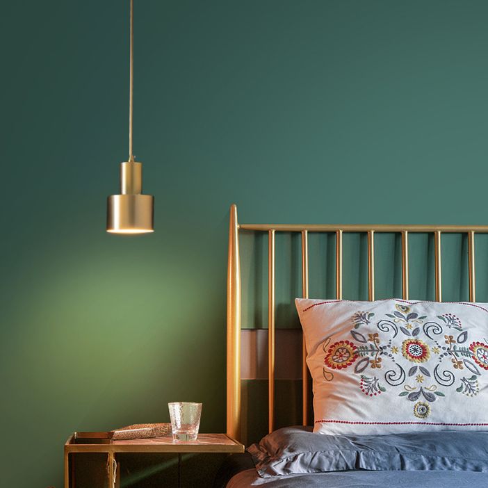 Minimalist Pendant Lighting Fixture Cylinder Hanging Ceiling Light with Metal Shade