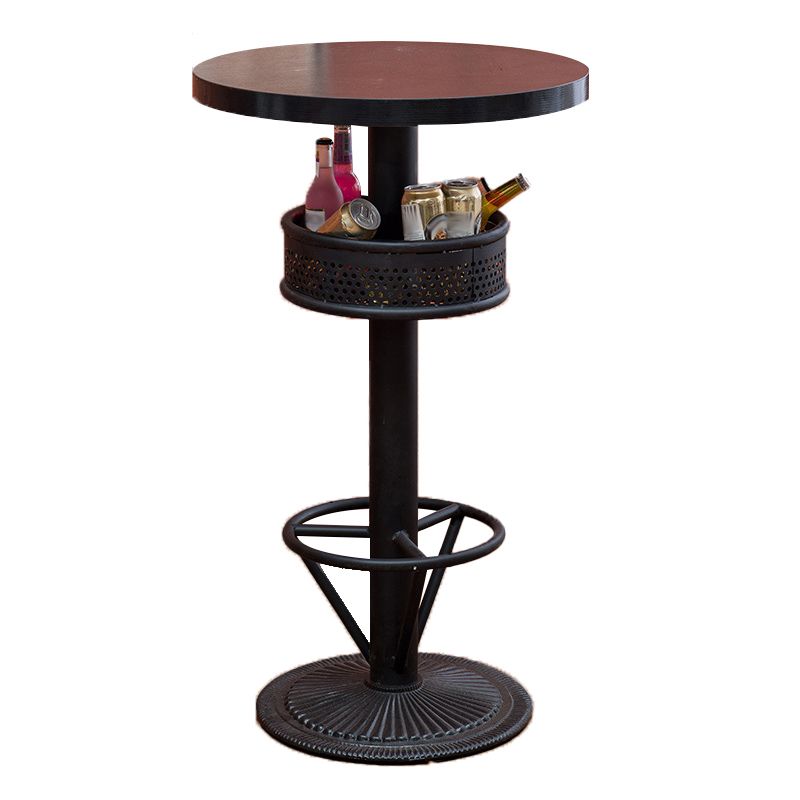 Industrial 1/2/3 Pieces Round Bar Table Set Solid Wood Bar Table Set for Home Use