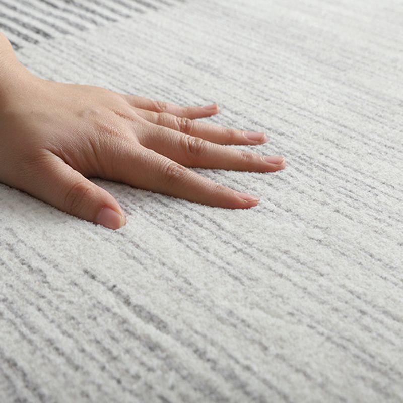 Gray Modern Rug Polyester Abstract Pattern Area Rug Washable Rug for Home Decor