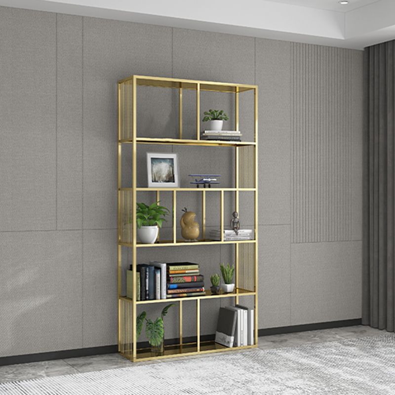 Metal Rectangle Open Bookshelf Modern Home Office Etagere Bookcase